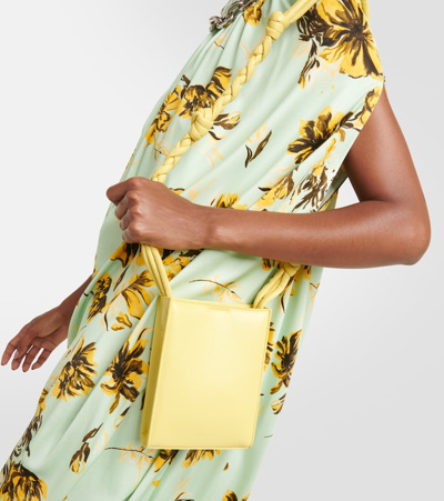 Jil Sander Small Tangle Leather Crossbody Bag In Yellow