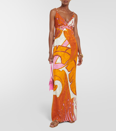 Shop Johanna Ortiz Jacquard Maxi Dress In Multicoloured
