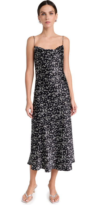 Shop Nili Lotan Enora Silk Short Dress Black/ivory Floral