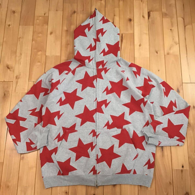 Bape X Nigo Bape Sta Full Zip Hoodie A Bathing Ape Bape Star Nigo In  Gray/red