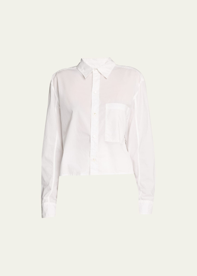 Shop Amo Denim Ruth Cropped Button-front Shirt In White