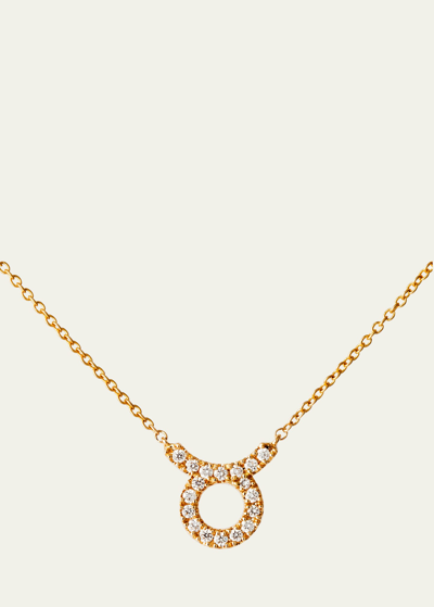 Shop Engelbert Star Sign Necklace, Taurus, In Yellow Gold And White Diamonds
