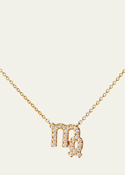 Shop Engelbert Star Sign Necklace, Virgo, In Yellow Gold And White Diamonds