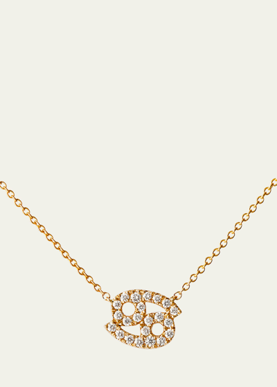 Shop Engelbert Star Sign Necklace, Cancer, In Yellow Gold And White Diamonds