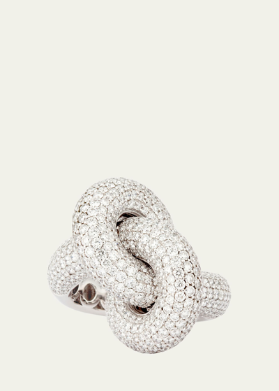 Shop Engelbert The Legacy Knot Ring, Big, In White Gold And White Diamonds
