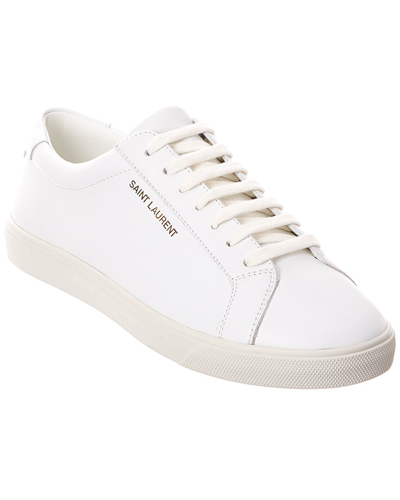 Shop Saint Laurent Andy Leather Sneaker In White