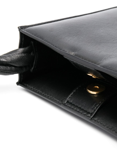 Shop Jil Sander Small Tangle Leather Shoulder Bag In Black
