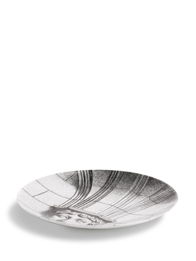 Shop Fornasetti Tema E Variazioni 266 Porcelain Plate (26cm) In White