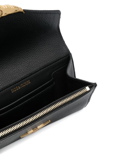 Shop Zadig & Voltaire Borderline Folded Leather Wallet In Black