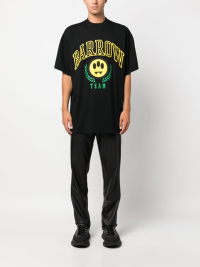Shop Barrow Logo-print Cotton T-shirt In Black