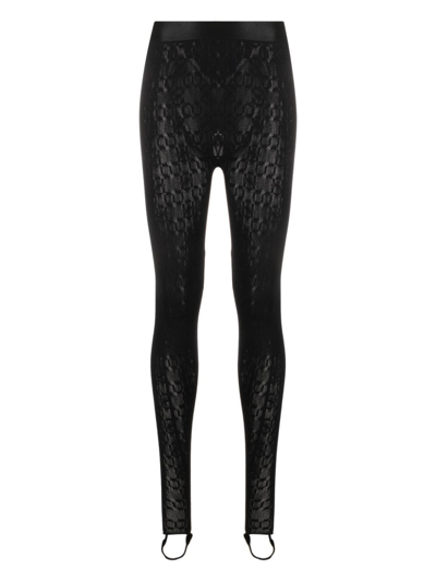 Shop Wolford X Simkhai Intricate Warp-knit Leggings In Black