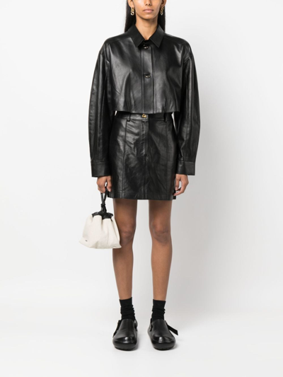 RUDENS 皮质迷你半身裙