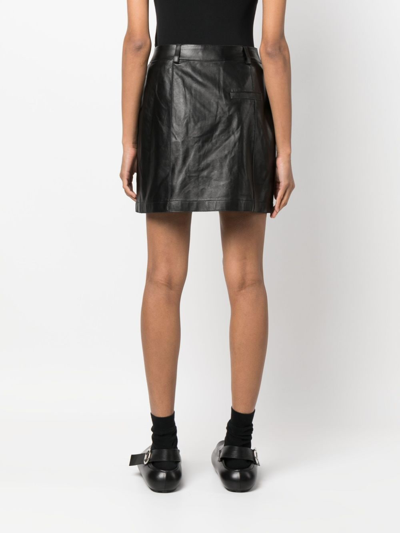 RUDENS 皮质迷你半身裙