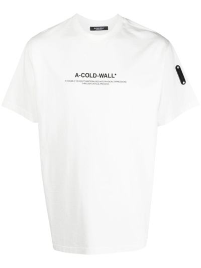 Shop A-cold-wall* Logo-print Cotton T-shirt In White