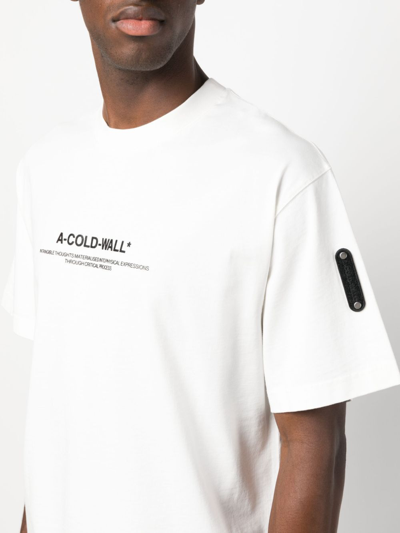 Shop A-cold-wall* Logo-print Cotton T-shirt In White