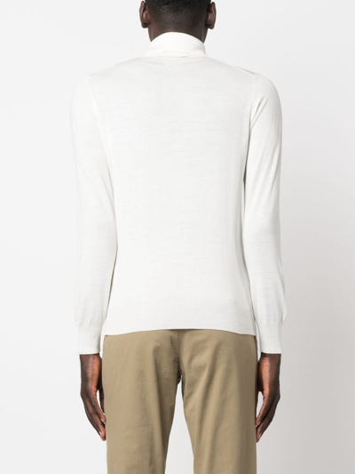 Lardini Roll-neck Wool Jumper In White