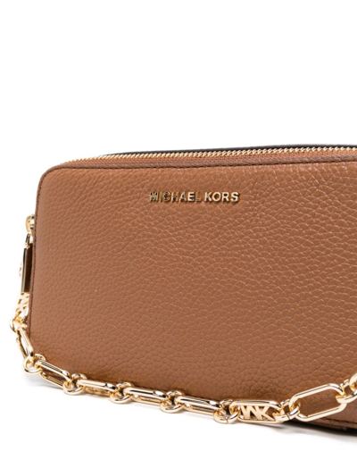 Michael Michael Kors Small Logo-lettering Camera Bag In Brown