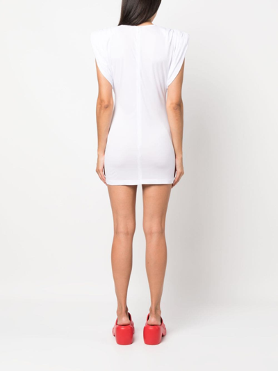 Shop Wardrobe.nyc Sheath Gathered-detail Sleeveless Minidress In White
