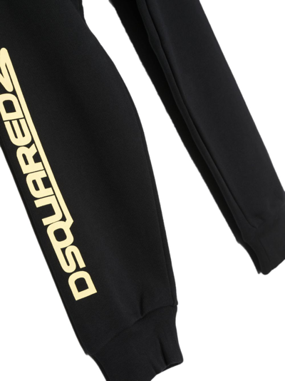 Shop Dsquared2 Logo-print Cotton Track Pants In Black