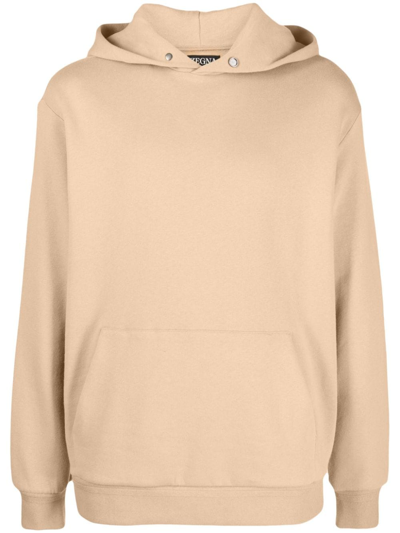 Shop Zegna Slouchy-hood Cotton Blend Hoodie In Neutrals