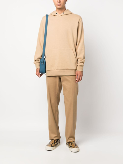 Shop Zegna Slouchy-hood Cotton Blend Hoodie In Neutrals