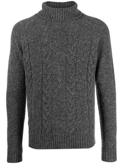 Shop Cenere Gb Cable-knit Roll-neck Jumper In Grey