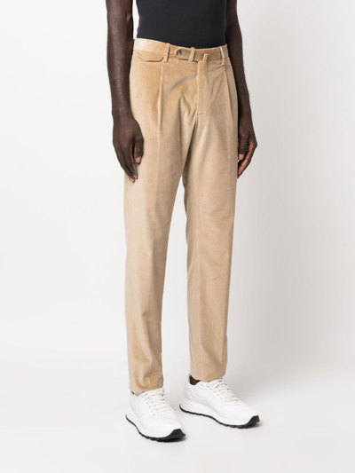 Shop Tagliatore Straight-leg Corduroy Trousers In Neutrals
