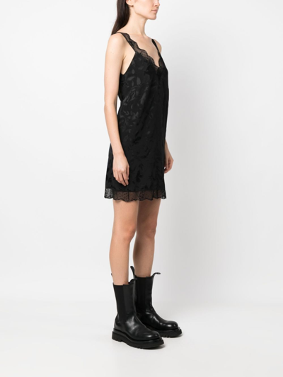 Shop Zadig & Voltaire Renelle Jacquard Minidress In Black