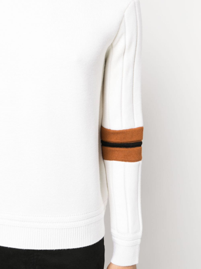 Shop Ermenegildo Zegna Panel-detail Wool Jumper In White