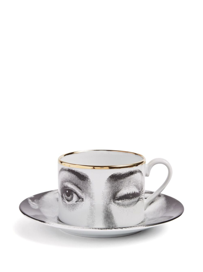 Shop Fornasetti L'antipatico Tea Cup In White