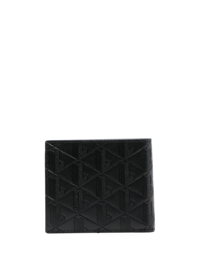 Shop Lacoste Logo-plaque Leather Wallet In Black