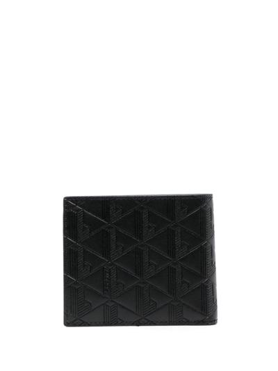 Lacoste Logo-plaque Leather Wallet In Black