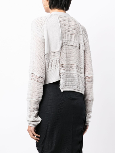 Shop Y's Asymmetric-shape Knitted Cardigan In Grey