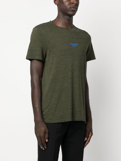 Shop Zadig & Voltaire Slogan-print Jersey T-shirt In Green