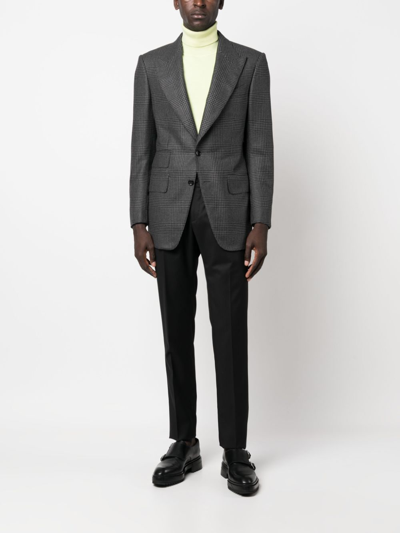 Tagliatore Tailored Blue Wool Formal Trousers In Black