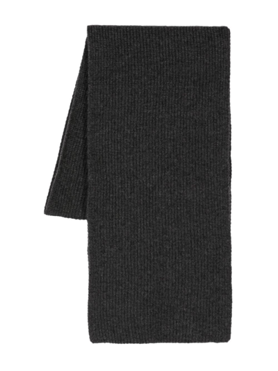 Shop Dunhill Ribbed Cashmere Scarf In Grey