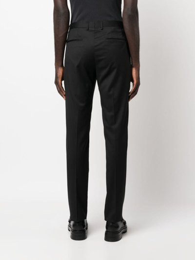 Tagliatore Tailored Blue Wool Formal Trousers In Black
