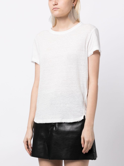 Shop Frame Round-neck Linen T-shirt In White