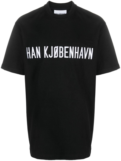 Shop Han Kjobenhavn Logo-print Organic Cotton T-shirt In Black