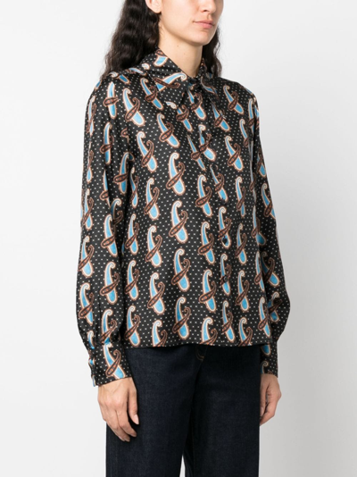 Etro Paisley-printed Buttoned Shirt In Black