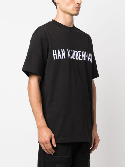 Shop Han Kjobenhavn Logo-print Organic Cotton T-shirt In Black