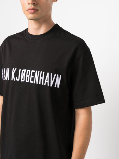Shop Han Kjobenhavn Logo-print Organic Cotton T-shirt In Black