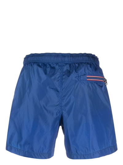 Shop Moncler Logo-patch Swim Shorts In Blue
