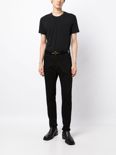 Shop Tom Ford Crew-neck Jersey T-shirt In Black