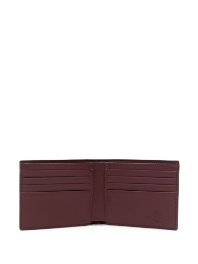 Etro Wallet In Coated Cotton With Embroidered Logo In Red