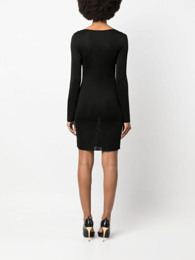 Shop Tom Ford Cut-out Knitted Minidress In Black