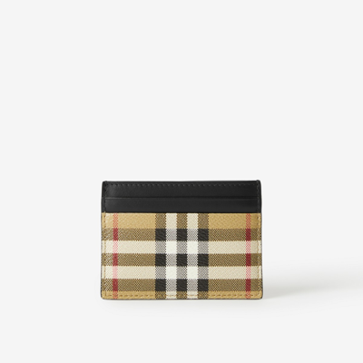 Shop Burberry Check Card Case In Archive Beige