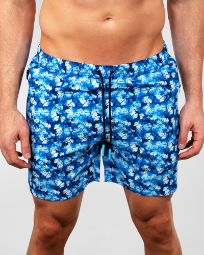 Shop Maceoo Men's Lion Swim Shorts In Dye Blue