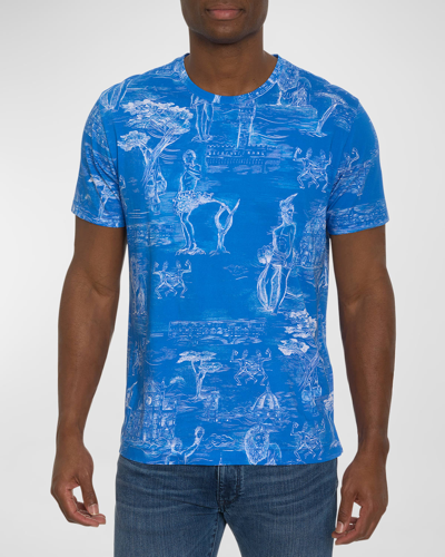 Shop Robert Graham Men's Ode To Florence Graphic T-shirt In Blue