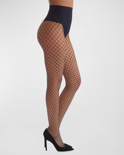 Commando Open Air High Waist Fishnet Tights In Black